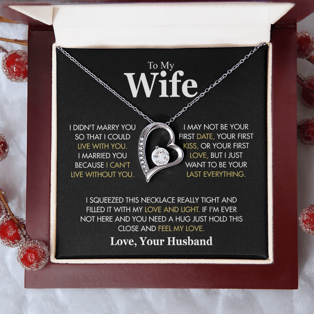 To My Wife, “I Didn't Marry You So I Could Live With You” Forever Love Necklace from Husband