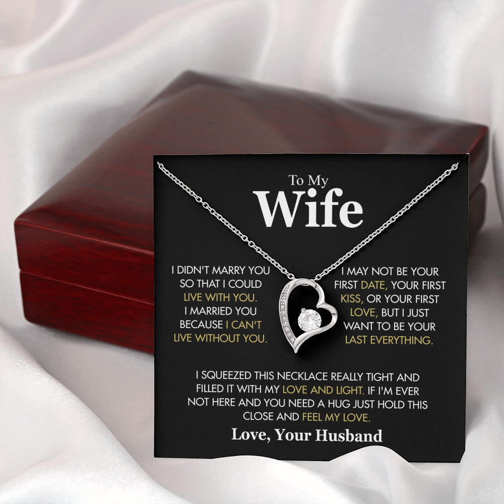 To My Wife, “I Didn't Marry You So I Could Live With You” Forever Love Necklace from Husband