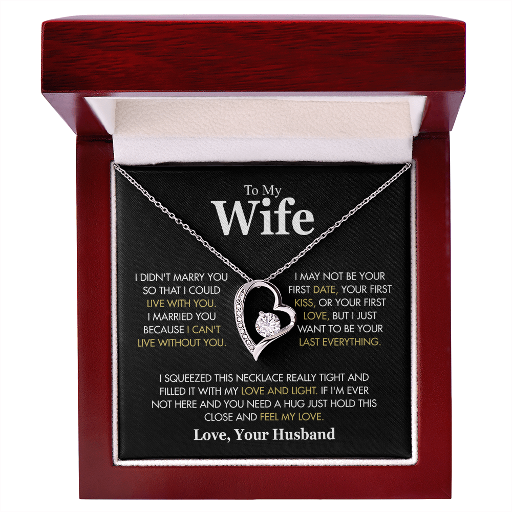 To My Wife, “I Didn't Marry You So I Could Live With You” Forever Love Necklace from Husband