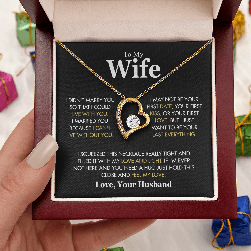 To My Wife, “I Didn't Marry You So I Could Live With You” Forever Love Necklace from Husband