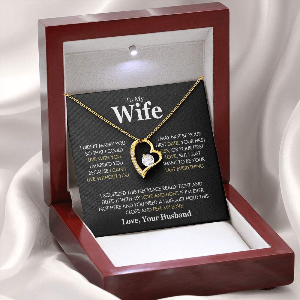 To My Wife, “I Didn't Marry You So I Could Live With You” Forever Love Necklace from Husband