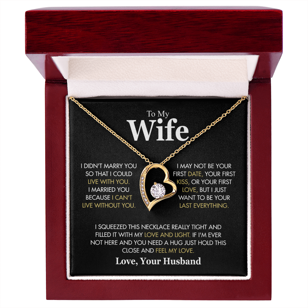 To My Wife, “I Didn't Marry You So I Could Live With You” Forever Love Necklace from Husband