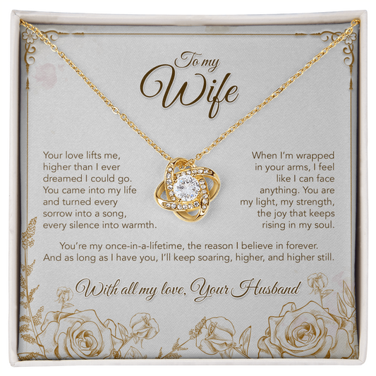 To My Wife, You Lift Me Higher Than I Ever Dreamed Necklace, Romantic Gift from Husband