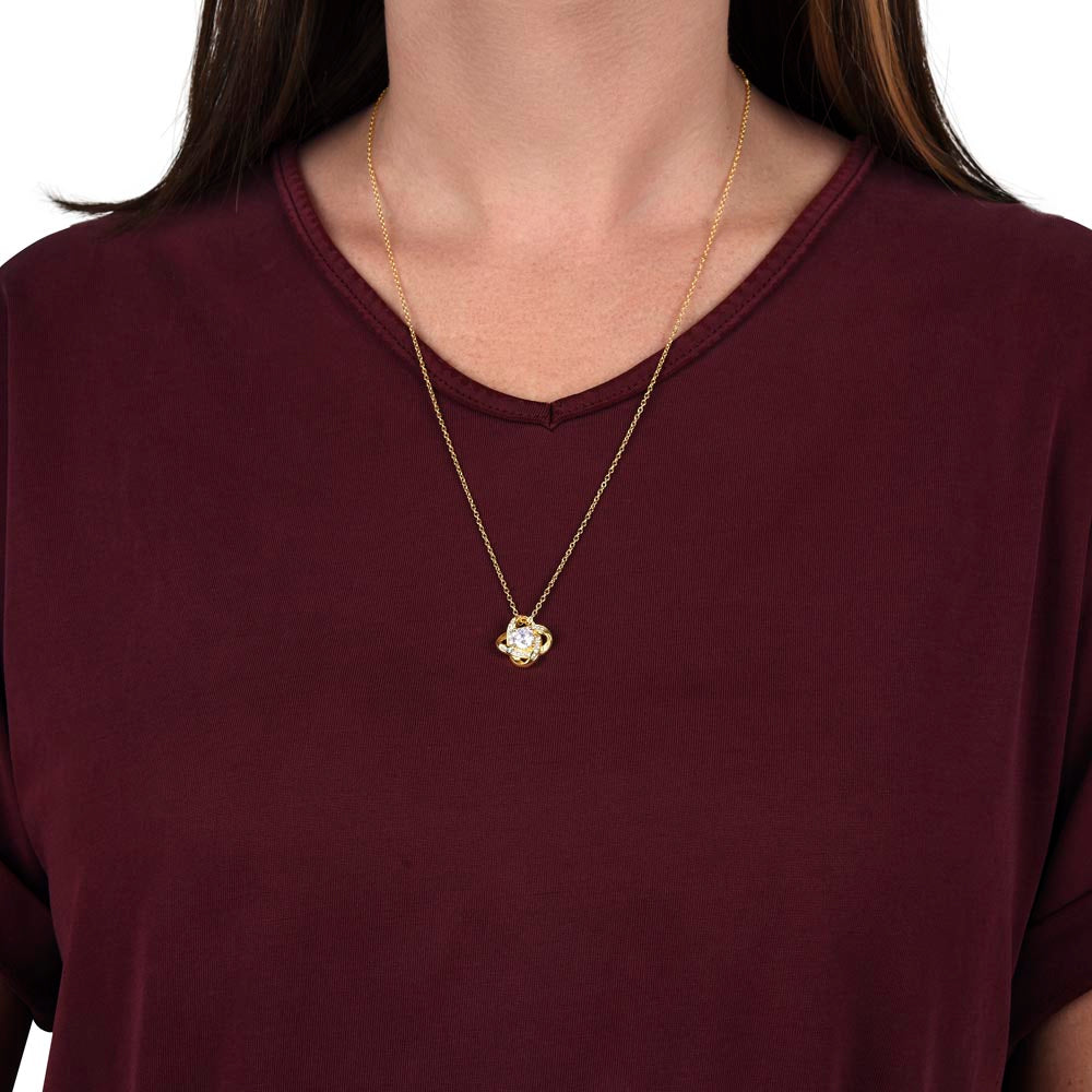 To My Daughter, I Will Always Be Here For You, Love Knot Necklace from Dad