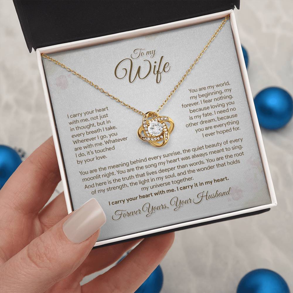 To My Wife, I Carry Your Heart With Me Necklace, Romantic Gift from Husband