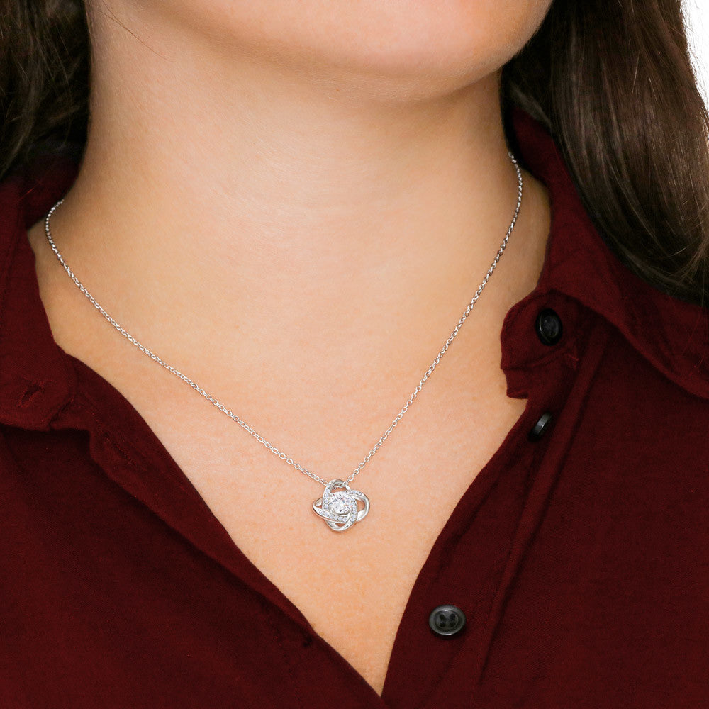 To My Daughter, I Will Always Be Here For You, Love Knot Necklace from Dad