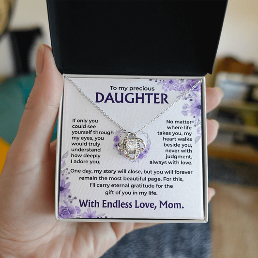 To My Precious Daughter – My Heart Walks Beside You, Always With Love, Necklace, Gift from Mom