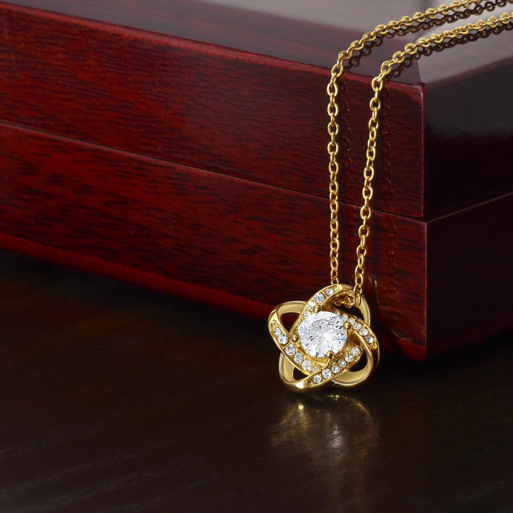 To My Daughter, I Will Always Be Here For You, Love Knot Necklace from Dad