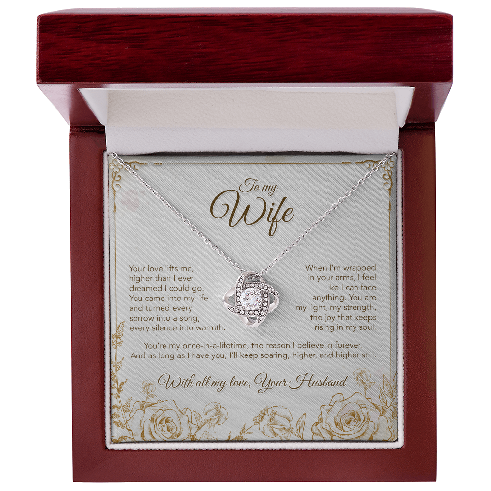 To My Wife, You Lift Me Higher Than I Ever Dreamed Necklace, Romantic Gift from Husband