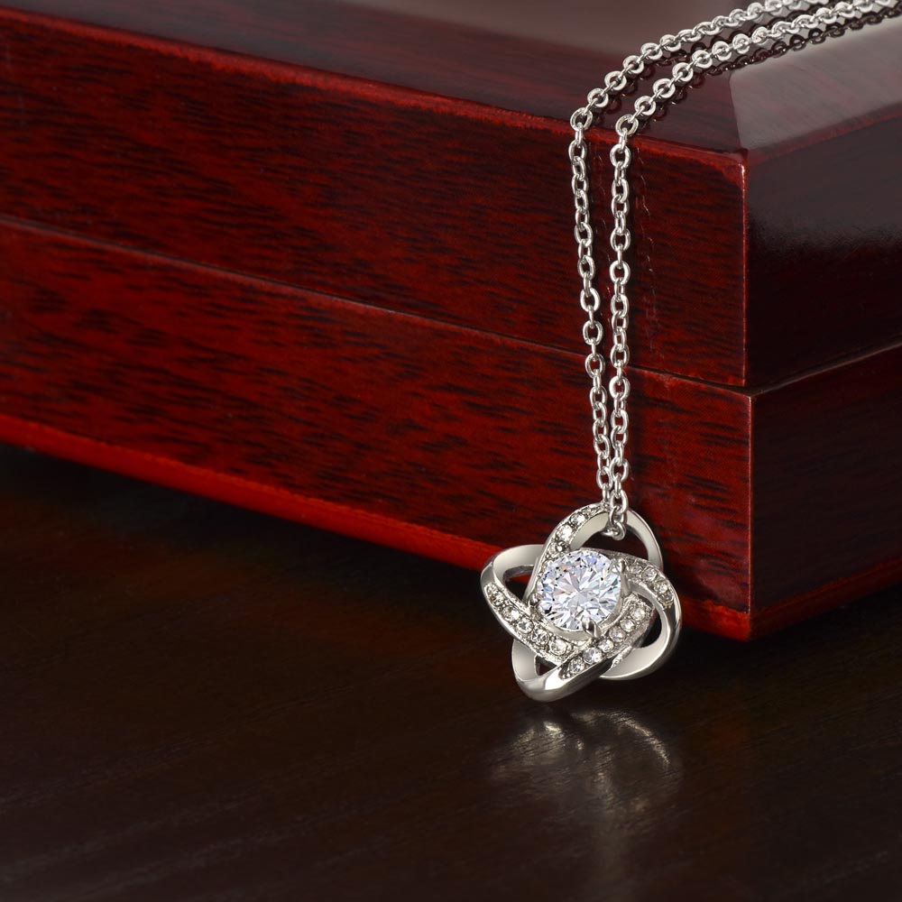 To My Daughter, I Will Always Be Here For You, Love Knot Necklace from Dad