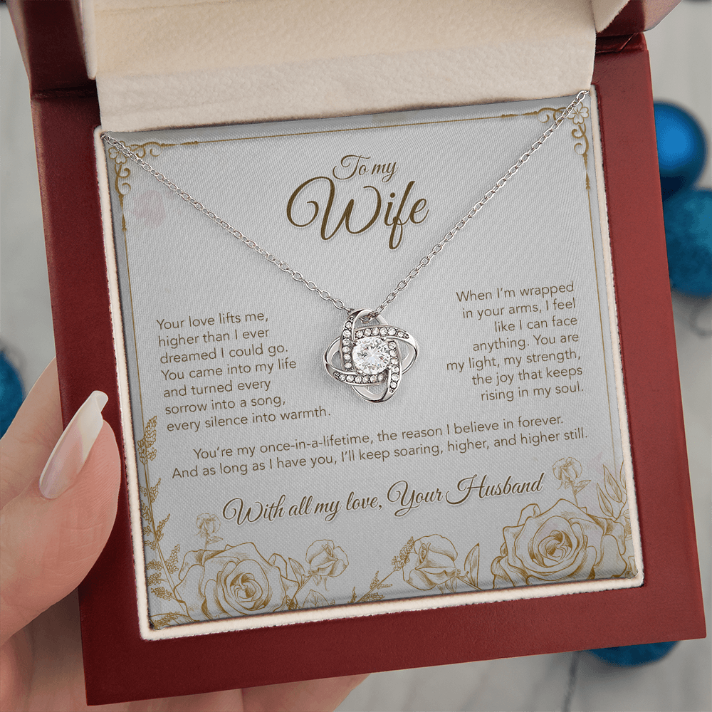 To My Wife, You Lift Me Higher Than I Ever Dreamed Necklace, Romantic Gift from Husband
