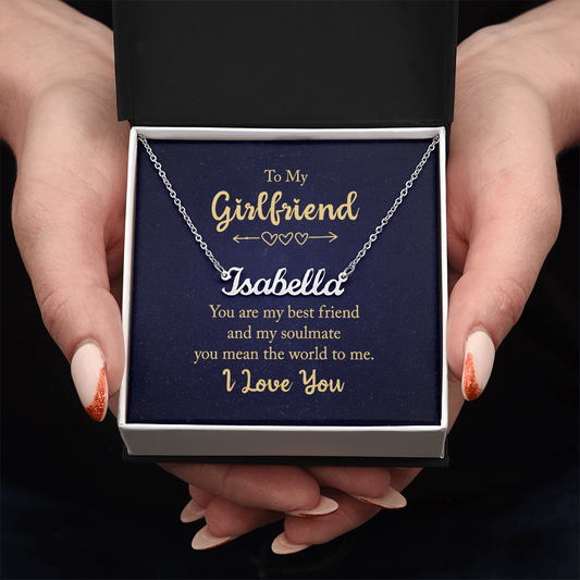 To My Girlfriend – “You Are My Best Friend & Soulmate” – Custom Name Necklace