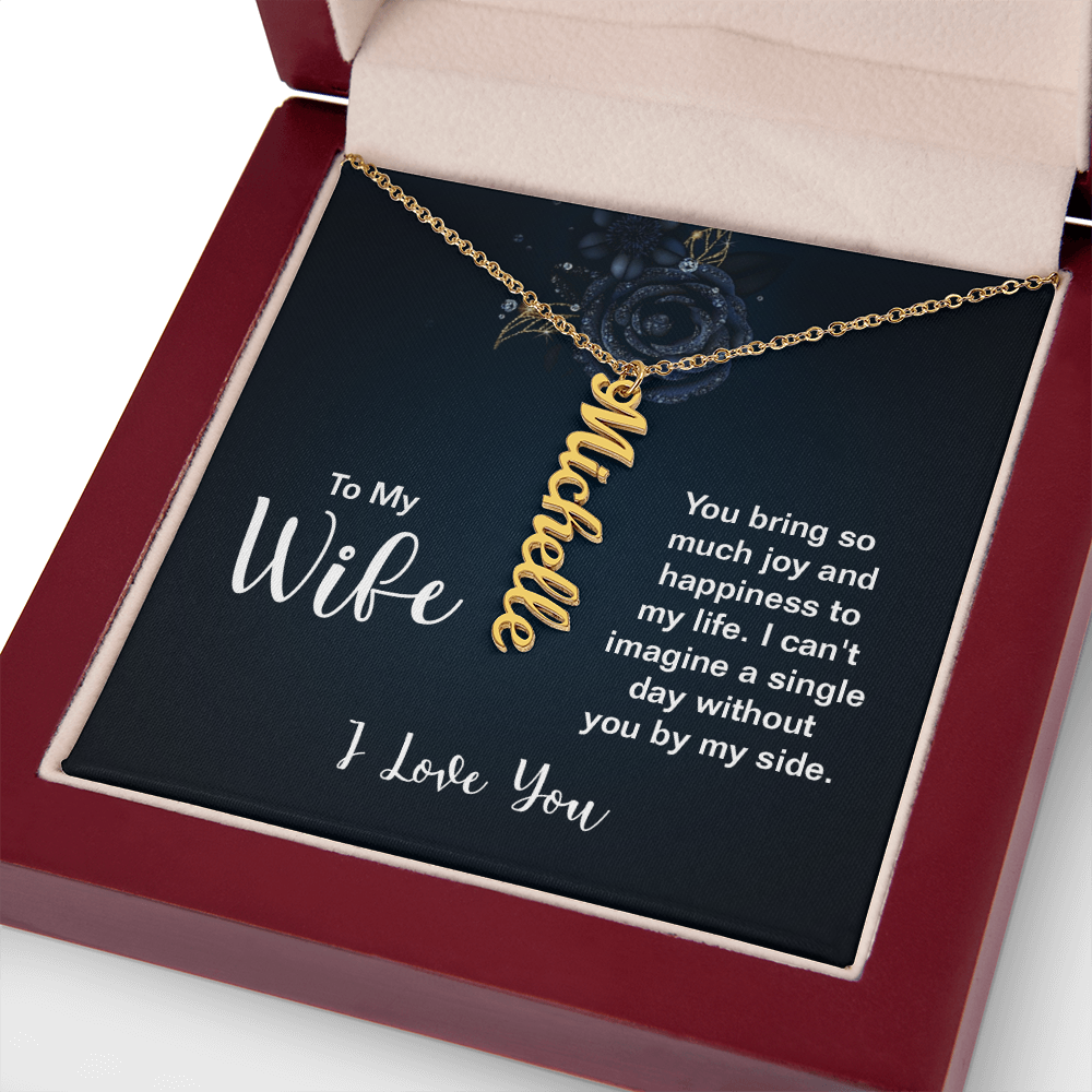 To My Wife – “I Love You” Custom Name Necklace from Husband