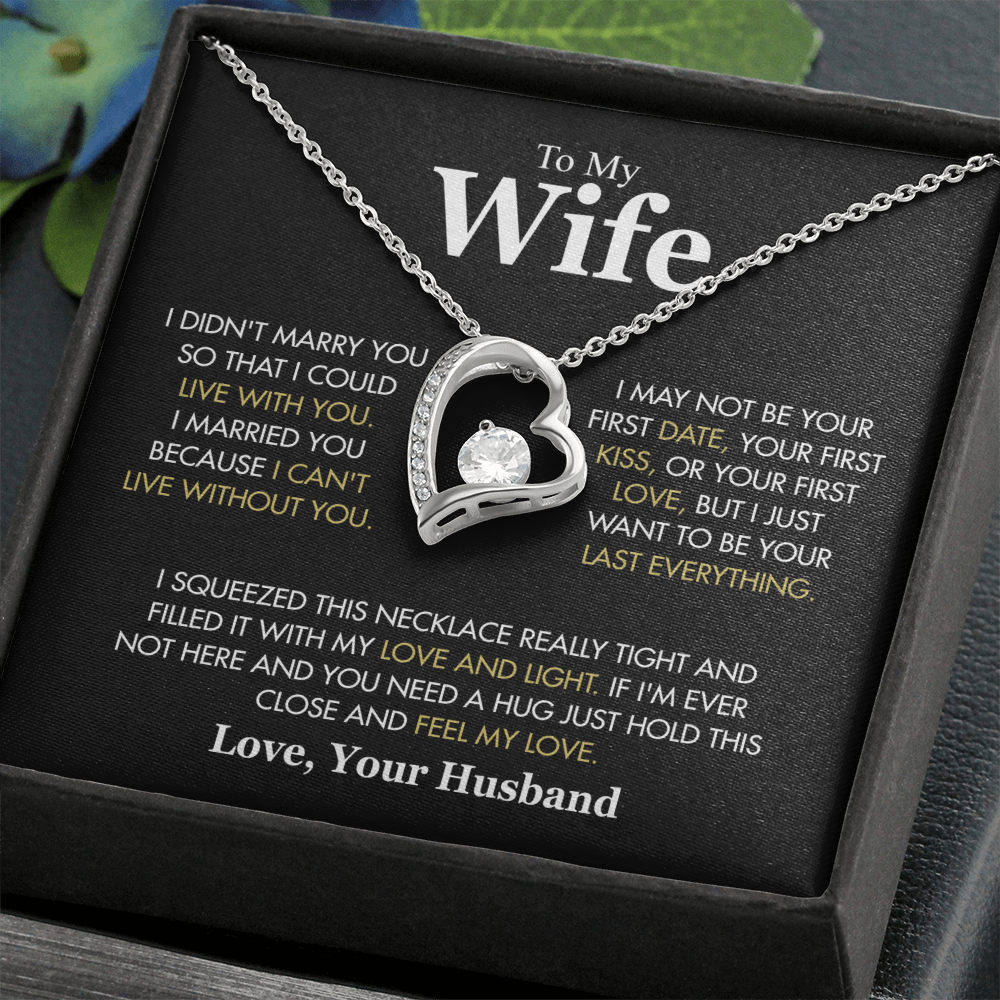 To My Wife, “I Didn't Marry You So I Could Live With You” Forever Love Necklace from Husband
