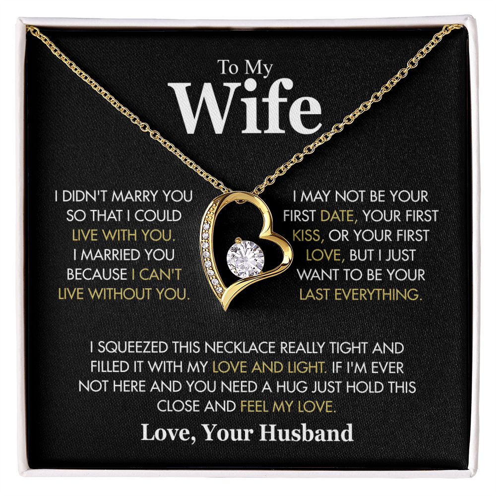 To My Wife, “I Didn't Marry You So I Could Live With You” Forever Love Necklace from Husband