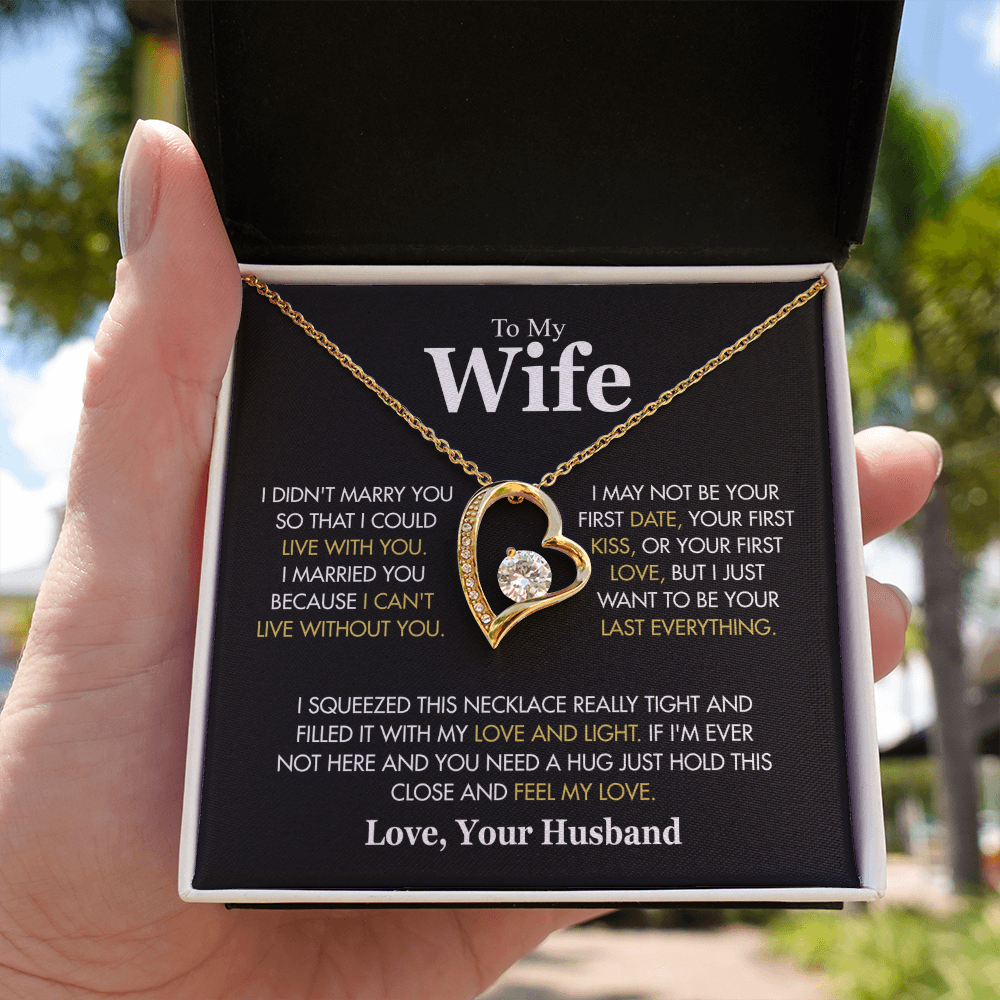 To My Wife, “I Didn't Marry You So I Could Live With You” Forever Love Necklace from Husband