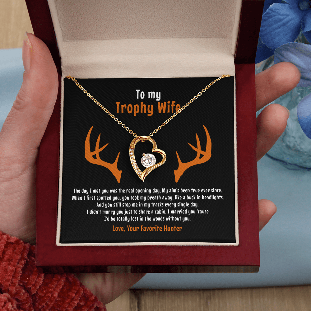 To My Trophy Wife, My Aim's Been True, Forever Love Necklace, Gift From Husband