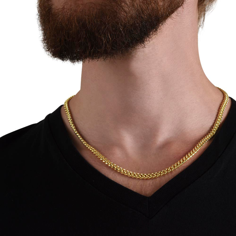 To My Son, You Will Always Have a Piece of My Heart, Cuban Chain, Gift from Mom
