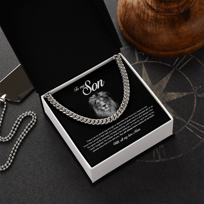To My Son, You Will Always Have a Piece of My Heart, Cuban Chain, Gift from Mom