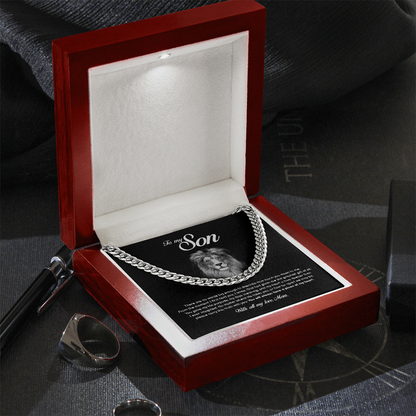 To My Son, You Will Always Have a Piece of My Heart, Cuban Chain, Gift from Mom