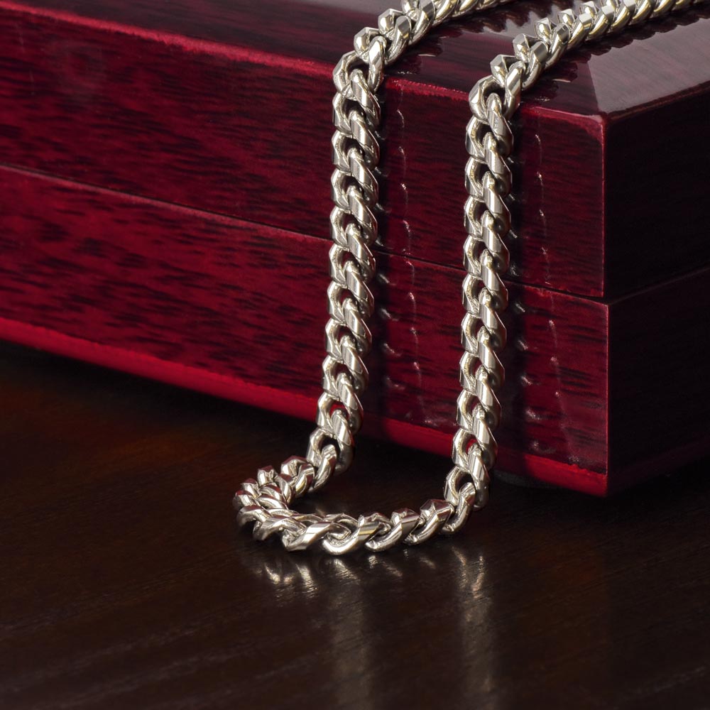 To My Amazing Son , “Be Awesome, Believe in Yourself” Cuban Chain Necklace from Dad or Mom