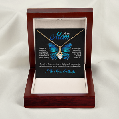 To my Mom, You gave me roots to grow and wings to fly, Alluring Beauty Necklace, Gift from Daughter/Son