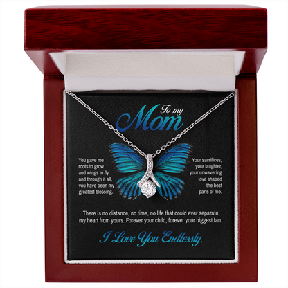 To my Mom, You gave me roots to grow and wings to fly, Alluring Beauty Necklace, Gift from Daughter/Son