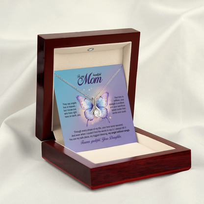 To my Mom, My angel without wings, Alluring Beauty Necklace, Gift from Daughter