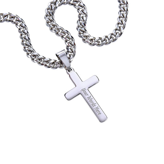 To My Boyfriend/ Soulmate, You fill spaces in my heart, Engraved Cross Necklace, Gift from Girlfriend