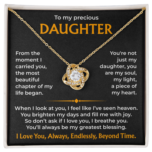 To My Precious Daughter, You Are the Most Beautiful Chapter of My Life Necklace From Dad or Mom