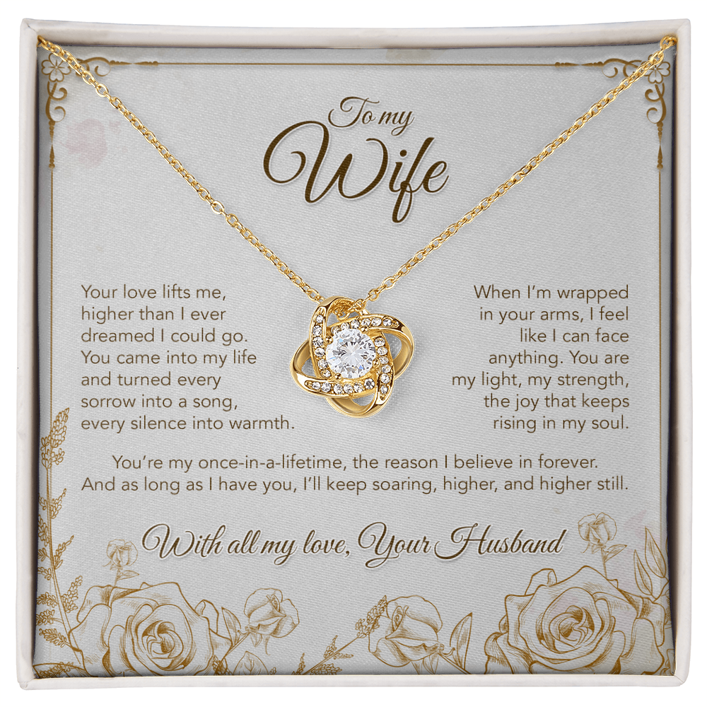 To My Wife, You Lift Me Higher Than I Ever Dreamed Necklace, Romantic Gift from Husband