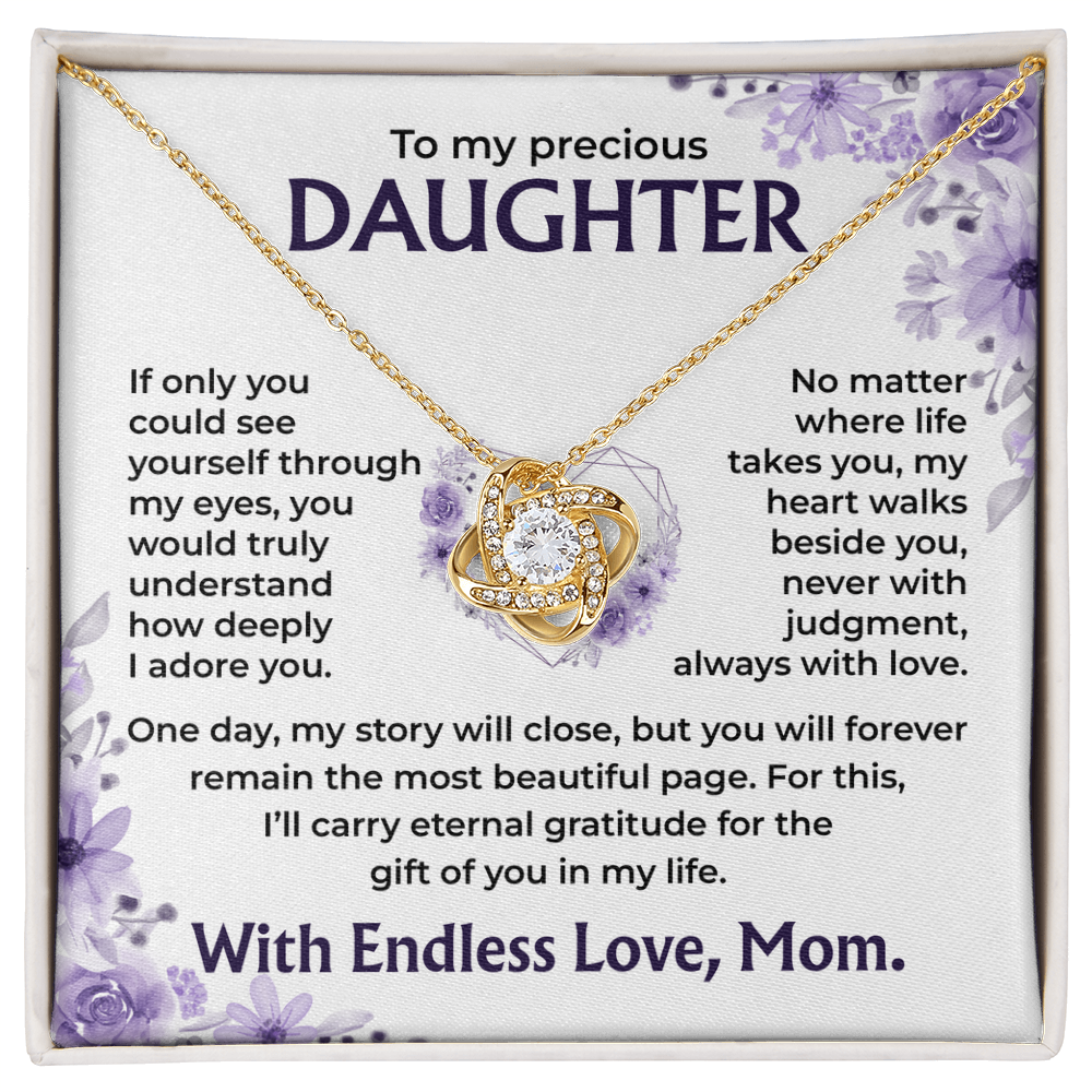 To My Precious Daughter – My Heart Walks Beside You, Always With Love, Necklace, Gift from Mom