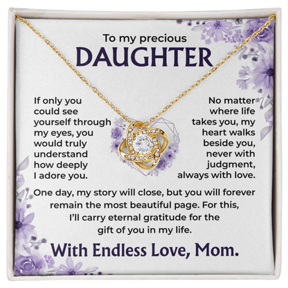 To My Precious Daughter – My Heart Walks Beside You, Always With Love, Necklace, Gift from Mom