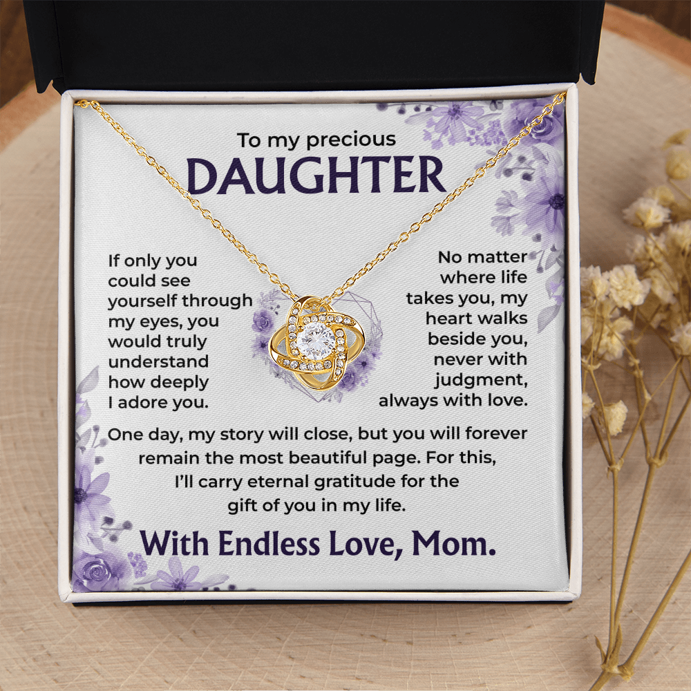 To My Precious Daughter – My Heart Walks Beside You, Always With Love, Necklace, Gift from Mom