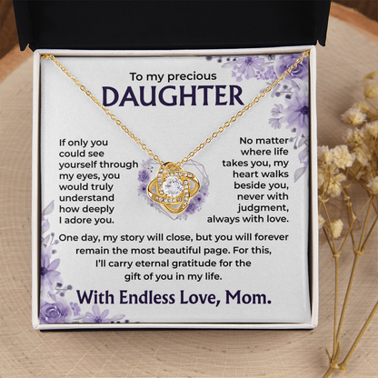 To My Precious Daughter – My Heart Walks Beside You, Always With Love, Necklace, Gift from Mom