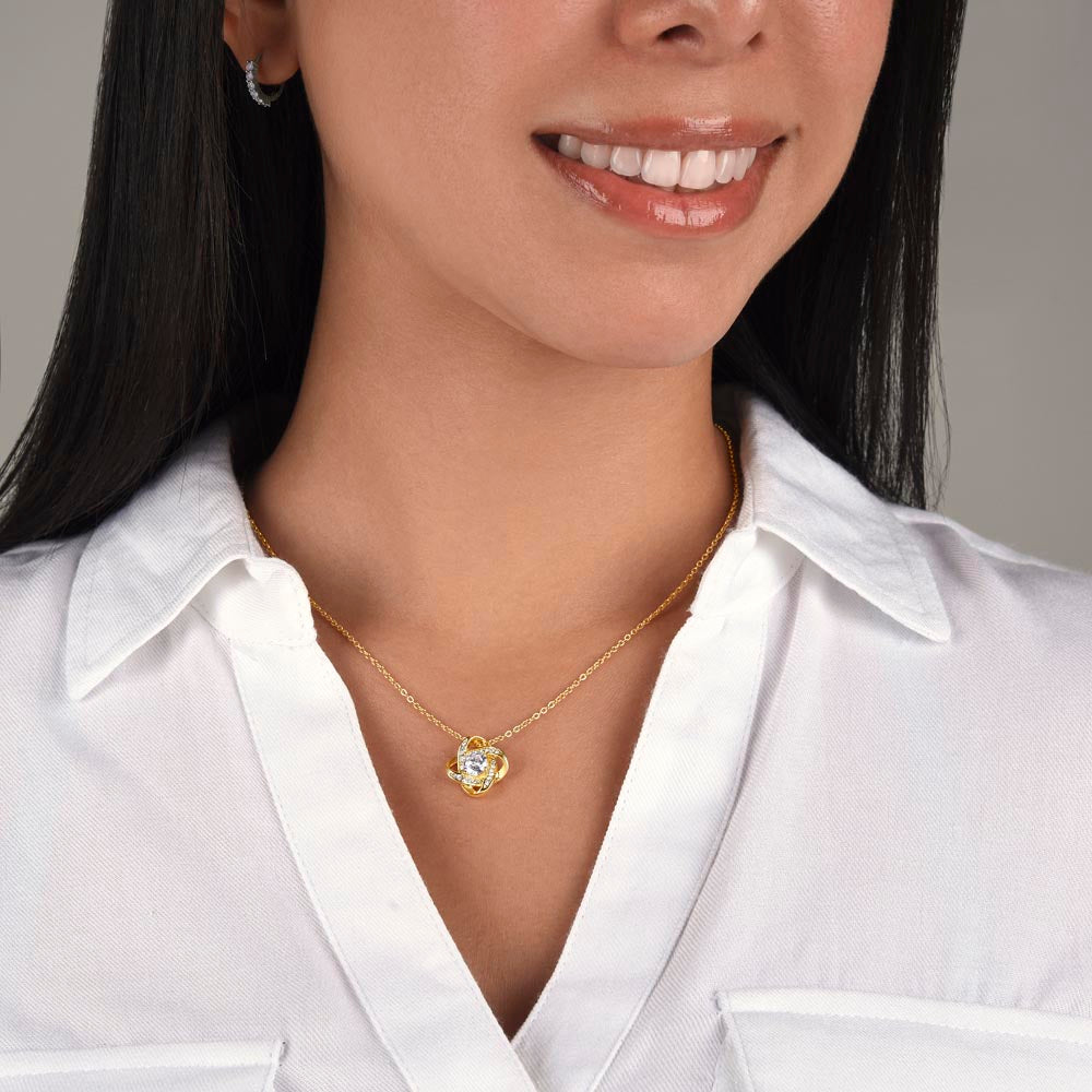 To My Granddaughter, You Are One of My Most Beautiful Chapters, Love Knot Necklace, Gift from Grandpa