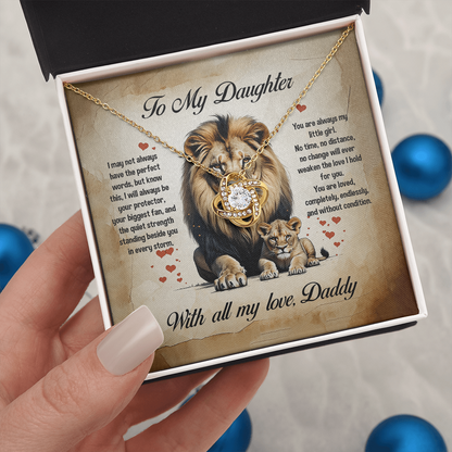 To My Daughter, You'll Always Be My Little Girl, Love Knot Necklace, Gift from Dad
