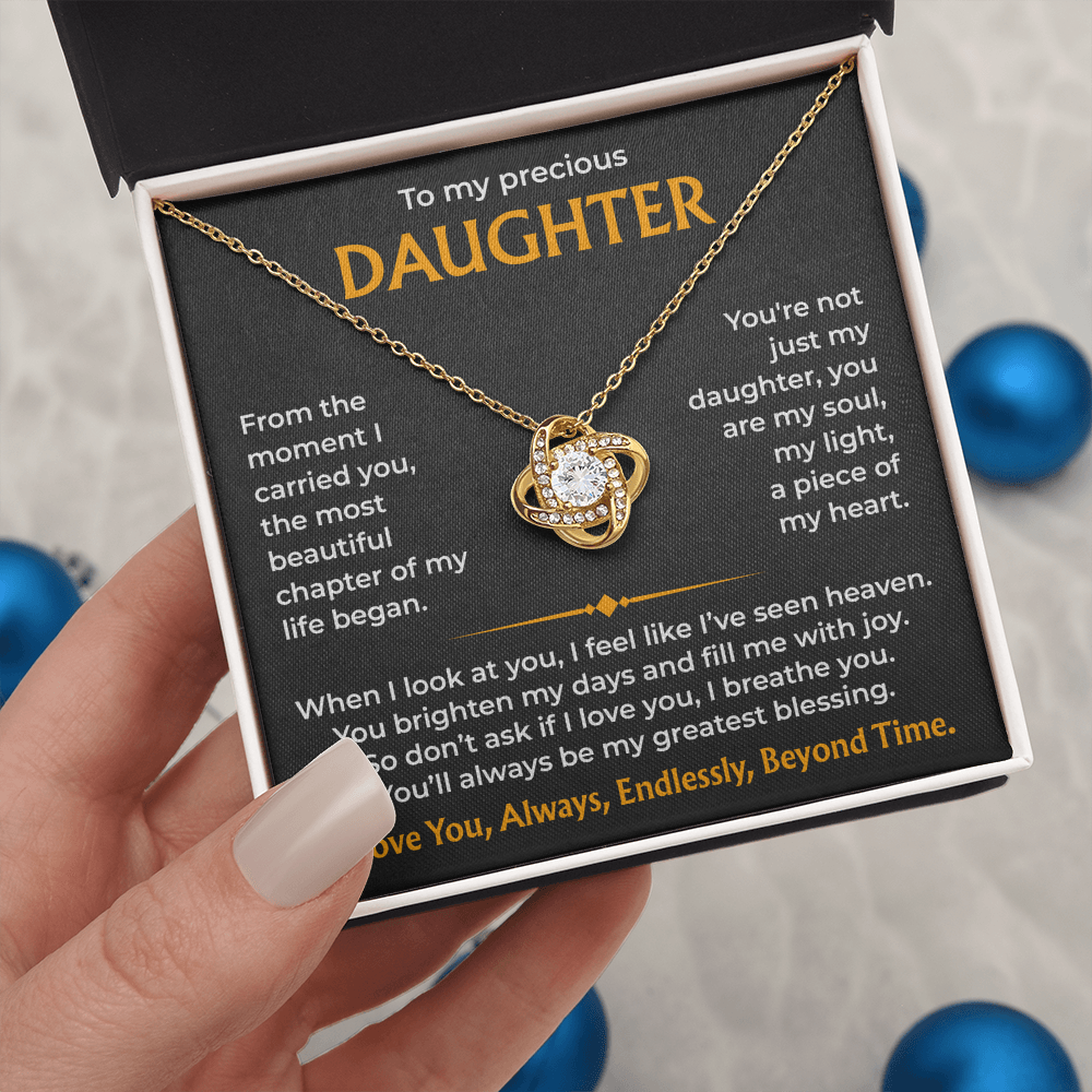 To My Precious Daughter, You Are the Most Beautiful Chapter of My Life Necklace From Dad or Mom