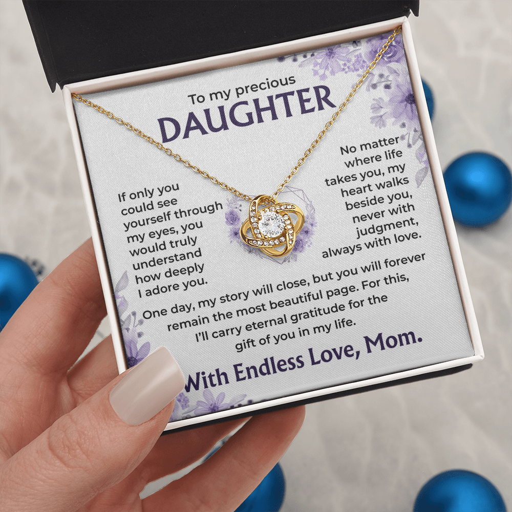 To My Precious Daughter – My Heart Walks Beside You, Always With Love, Necklace, Gift from Mom