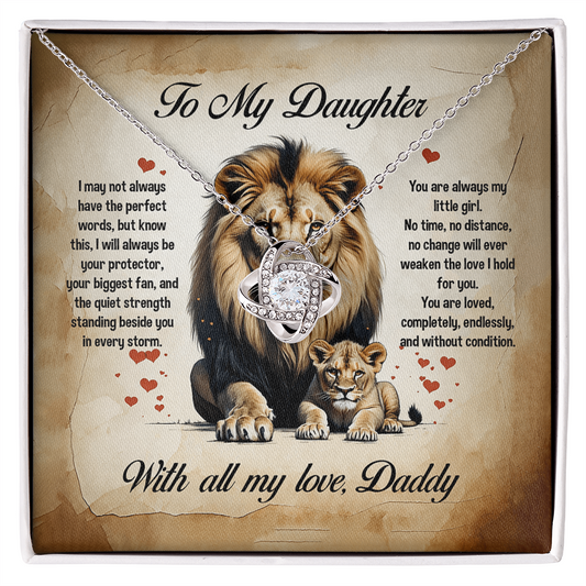 To My Daughter, You'll Always Be My Little Girl, Love Knot Necklace, Gift from Dad