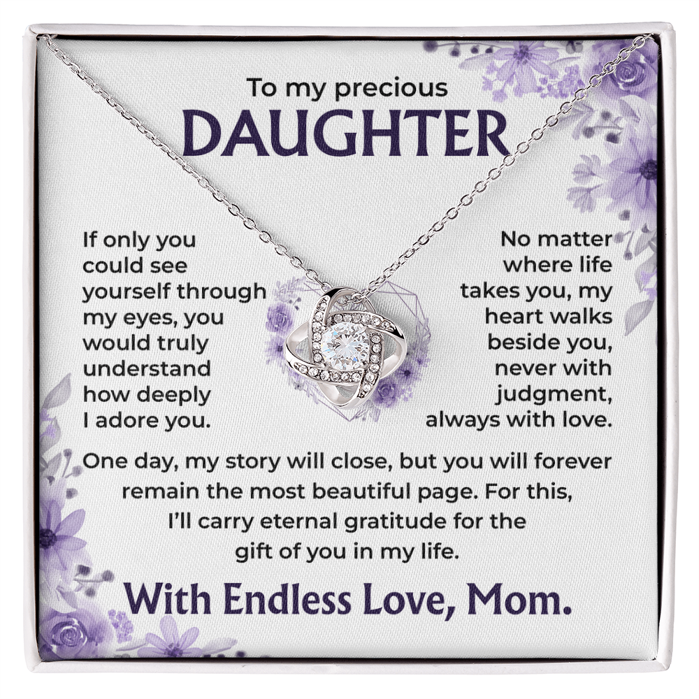 To My Precious Daughter – My Heart Walks Beside You, Always With Love, Necklace, Gift from Mom