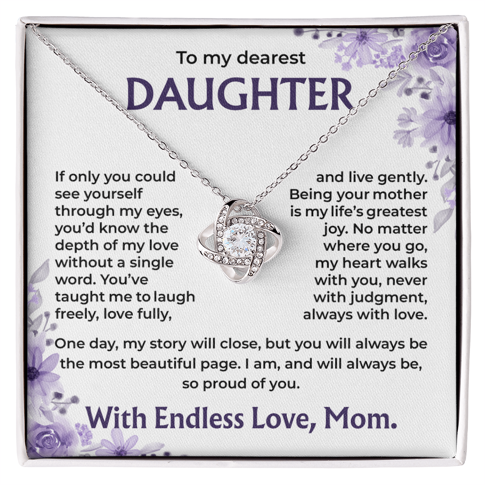 To My Dearest Daughter –My Heart Walks With You, Always With Love, Necklace, Gift from Mom