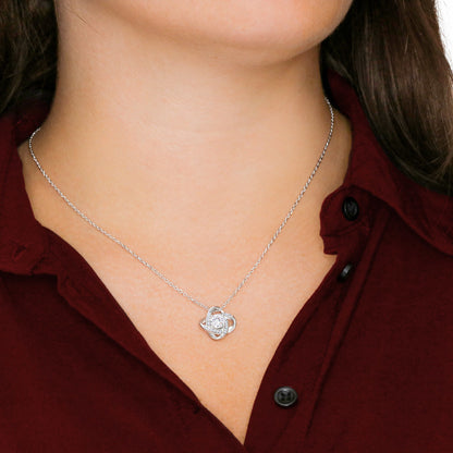 To My Daughter, I Will Always Be Here For You, Love Knot Necklace from Dad