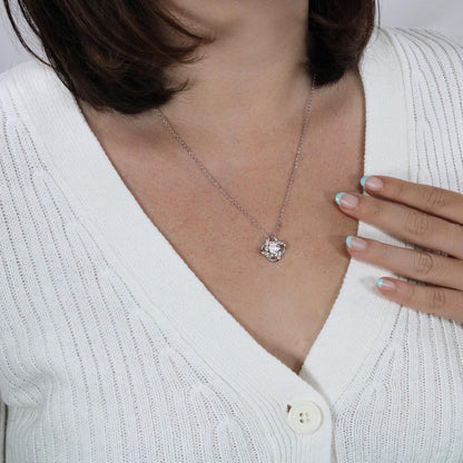 To My Granddaughter, Always Keep Me In Your Heart, Love Knot Necklace, Gift from Grandma/ Grandpa