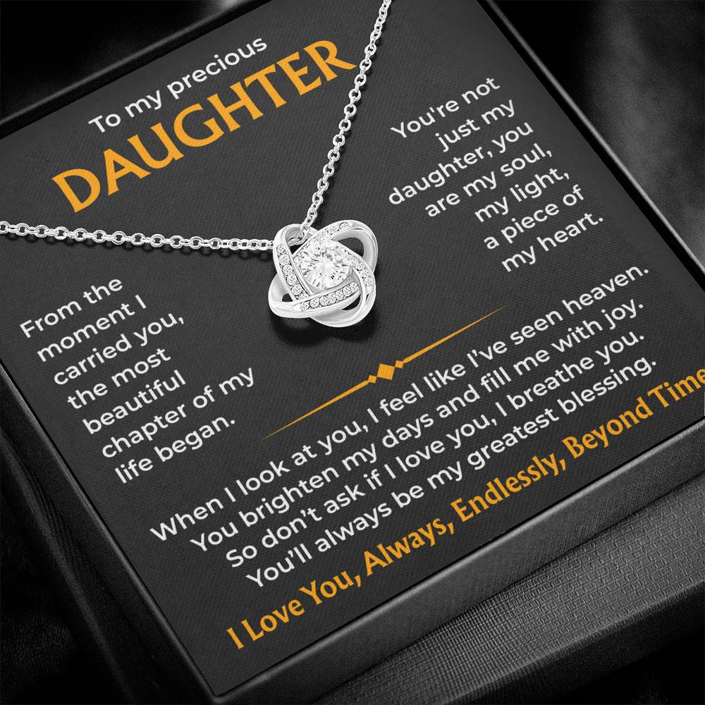 To My Precious Daughter, You Are the Most Beautiful Chapter of My Life Necklace From Dad or Mom