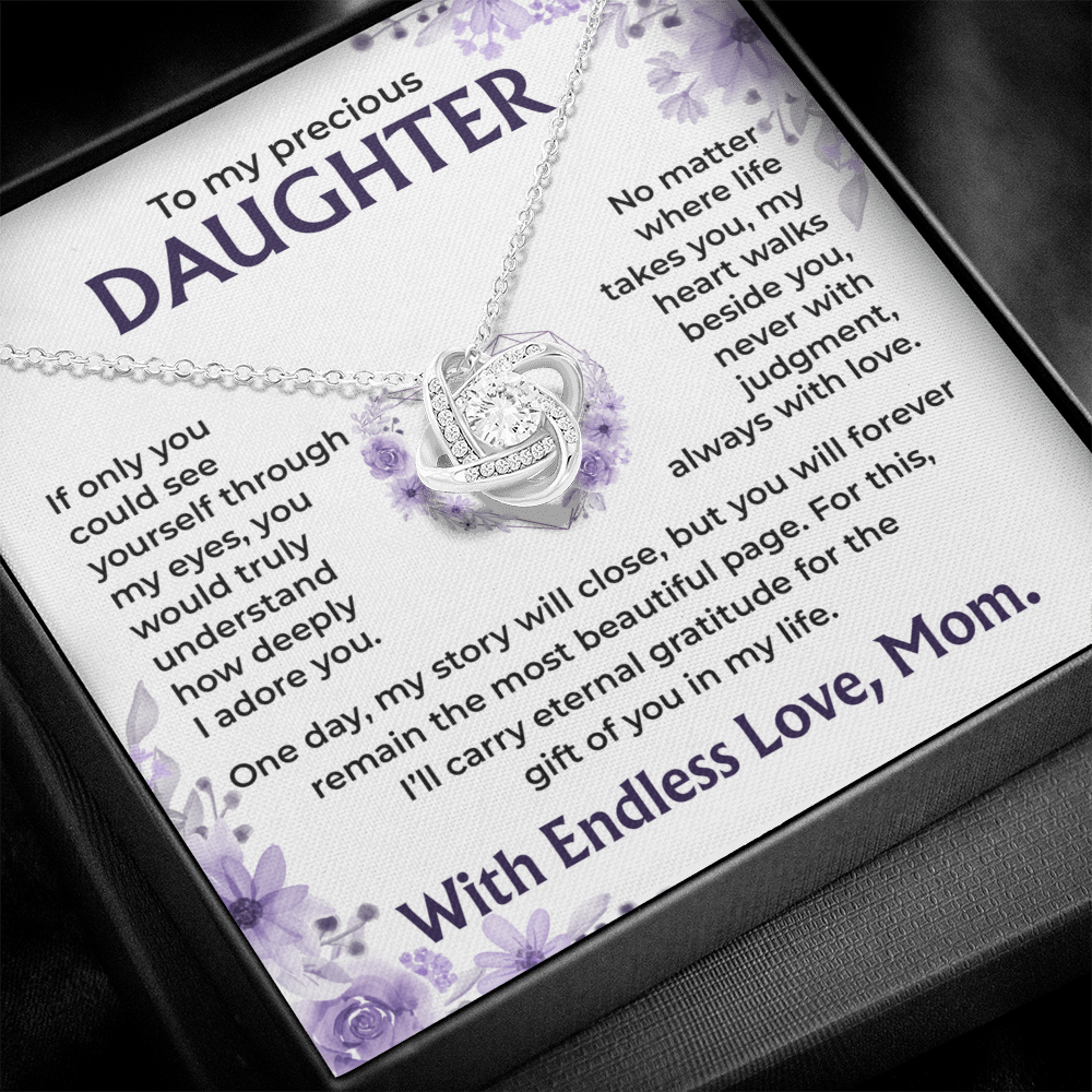 To My Precious Daughter – My Heart Walks Beside You, Always With Love, Necklace, Gift from Mom