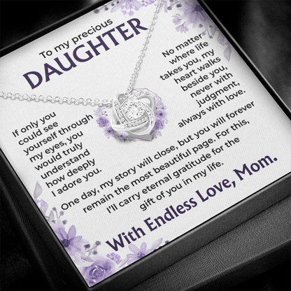 To My Precious Daughter – My Heart Walks Beside You, Always With Love, Necklace, Gift from Mom