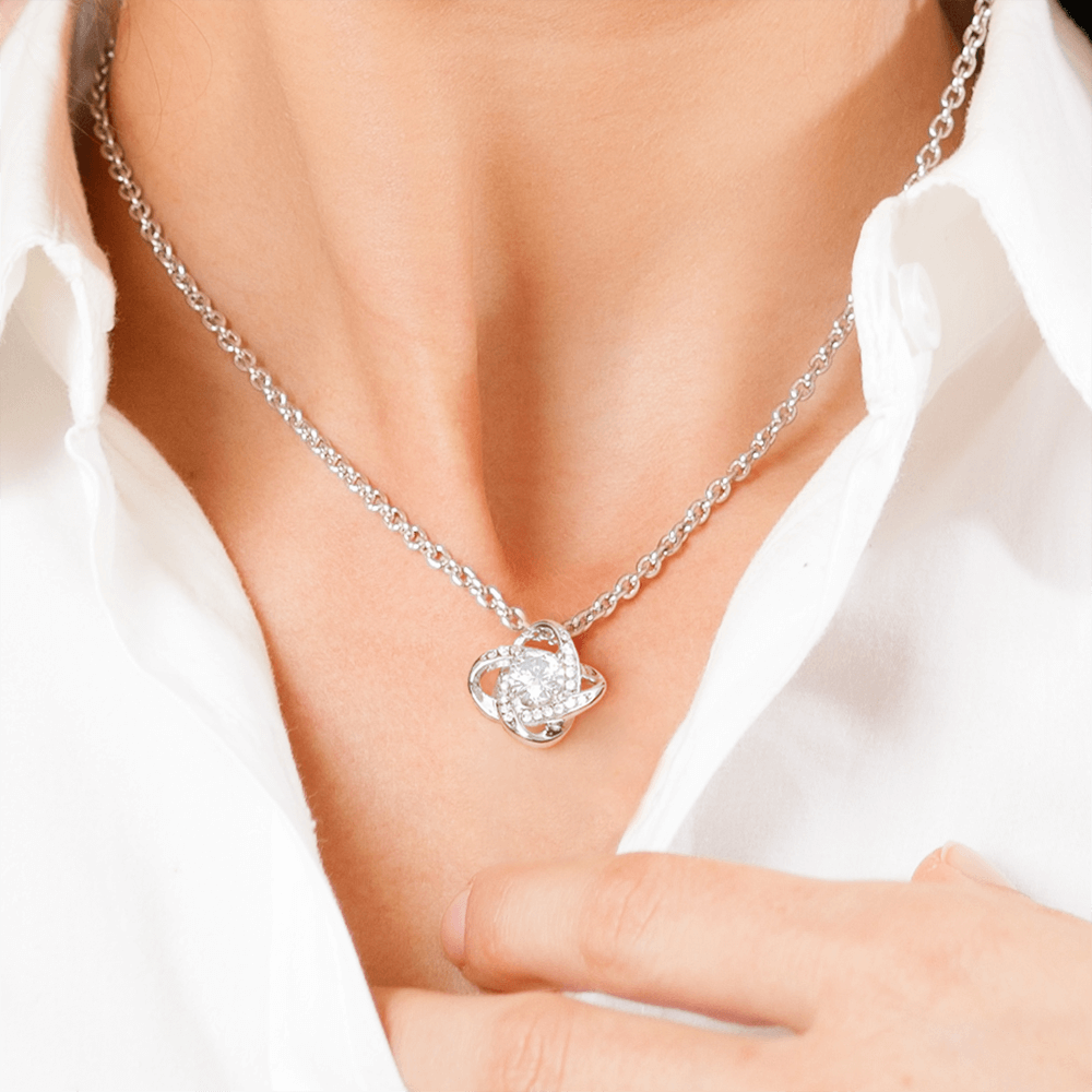 To My Daughter, You Will Always Be My Baby Girls, Love Knot Necklace