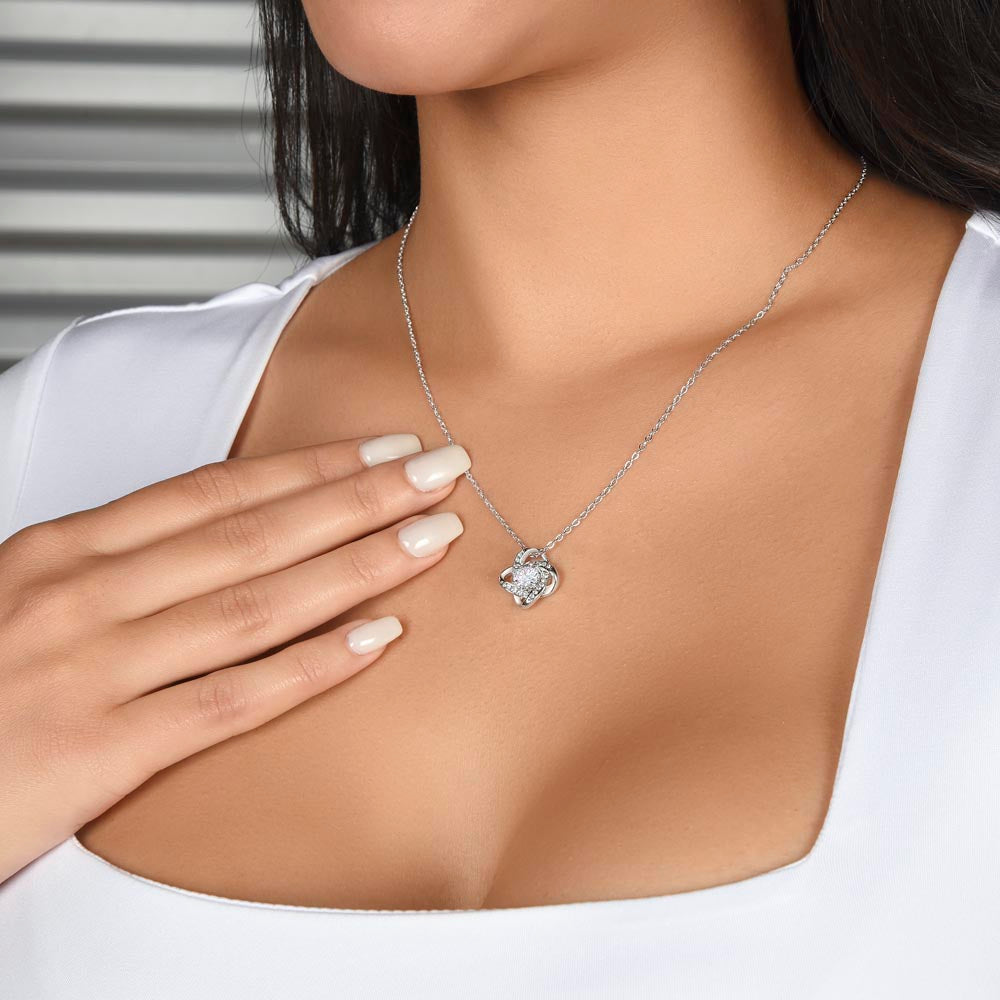 To My Beautiful Daughter, You Are Braver Than You Believe, Love Knot Necklace, Gift from Mom