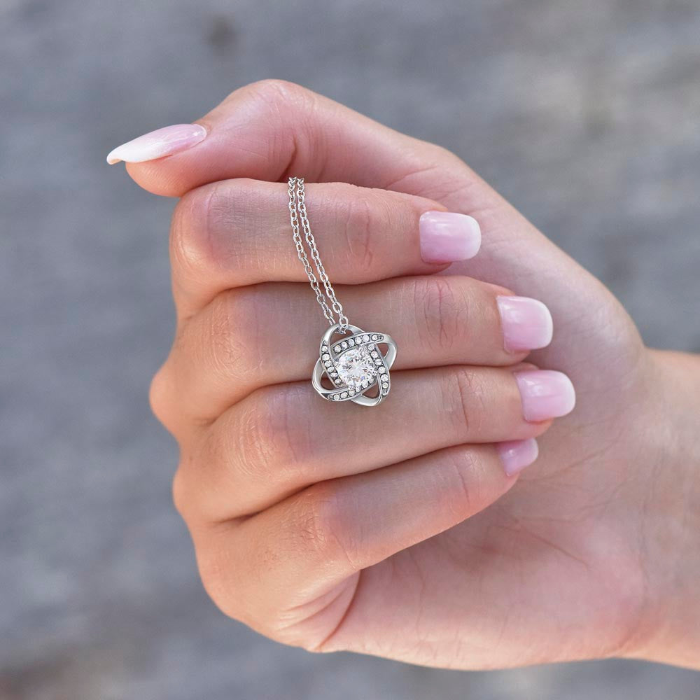 To My Dearest Daughter – You'll Always Be My Light, Love Knot Necklace from Dad or mom